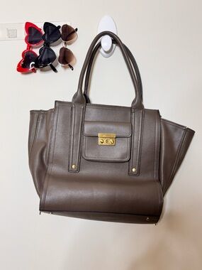 3.1 Phillip Lim for Target Brown Pebbled Leather Tote with Gold Hardware